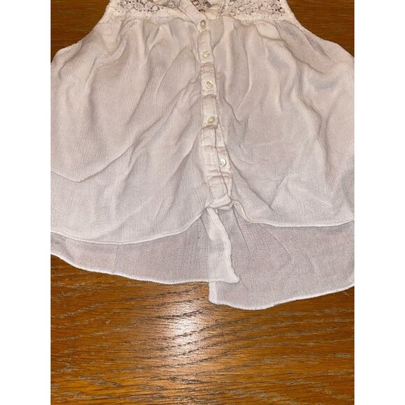 Sleeveless White Lace Button-Down Girls Top By Abercrombie - Picture 3 of 6